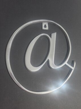 Silver 'At' Symbol Wall Accent Sign